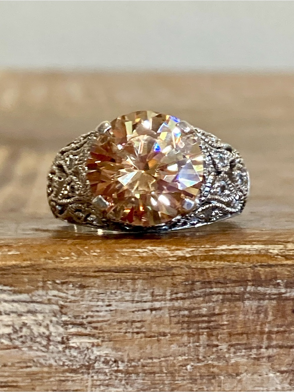 Joseph Esposito ESPO Peach Jubilee Sterling Silver Ring - Size 9 - Picture 16 of 16